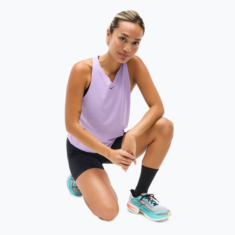 Laufshirt Damen HOKA Race Day Singlet aster flower 4
