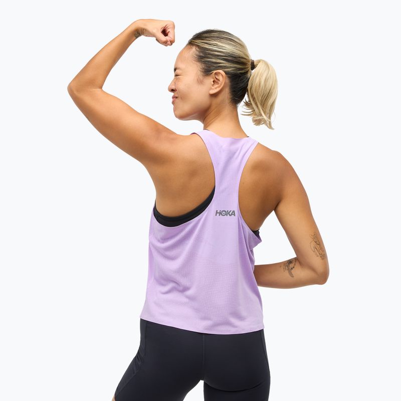Laufshirt Damen HOKA Race Day Singlet aster flower 5