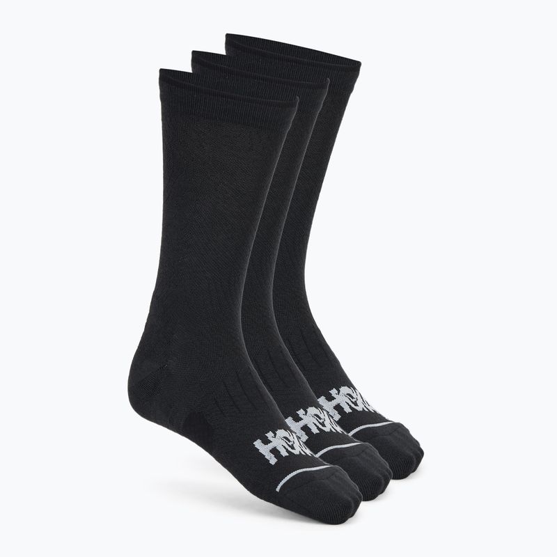 HOKA Crew Run Socken 3 Paar schwarz/schwarz/schwarz