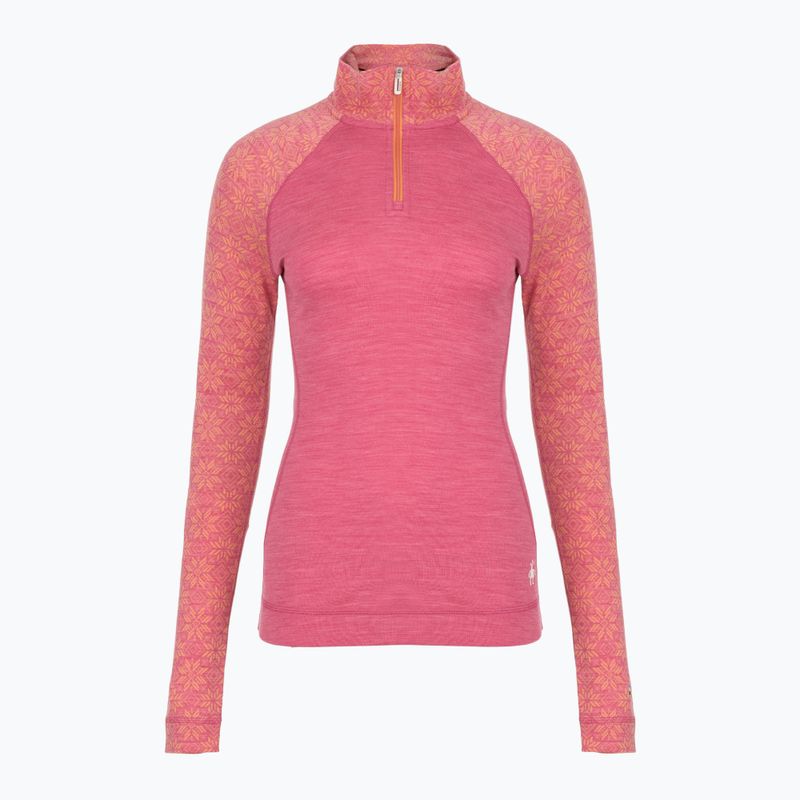 Thermoaktiver Sweatshirt Hoodie Damen Smartwool Classic Thermal Merino Base Layer 1/4 Zip Boxed garden pink digi snow 3
