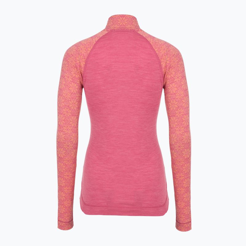 Thermoaktiver Sweatshirt Hoodie Damen Smartwool Classic Thermal Merino Base Layer 1/4 Zip Boxed garden pink digi snow 4