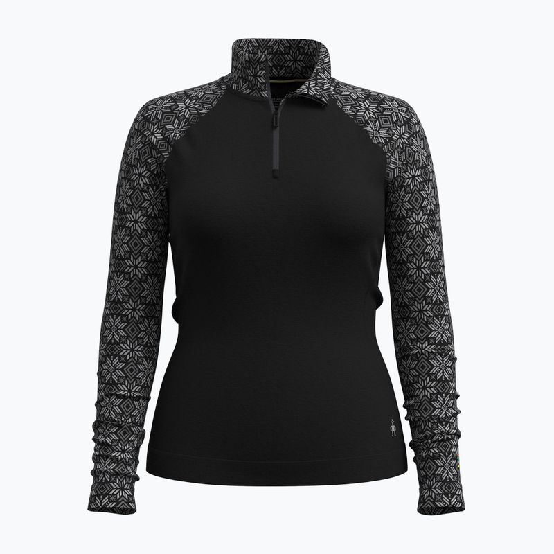 Frauen thermische Sweatshirt Smartwool Classic Thermal Merino Base Layer 1/4 Zip Boxed schwarz digi Schnee 3