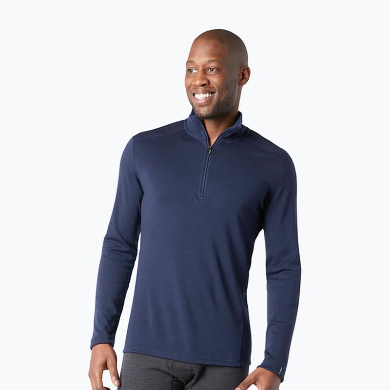 Thermoaktiv Hoodie Sweatshirt Herren Smartwool Classic Thermal Merino Base Layer 1/4 Zip Boxed deep navy