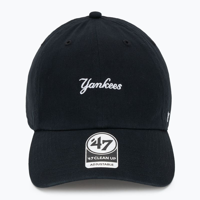 47 Brand MLB New York Yankees Base Runner Script CLEAN UP Kappe schwarz 2