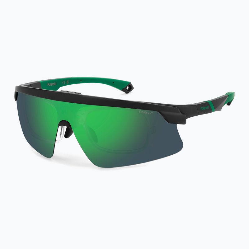 Polaroid PLD 7056/CI/S Polarisierte Sonnenbrille für Herren, mattschwarz, grün/graugrün, Spiegel 2