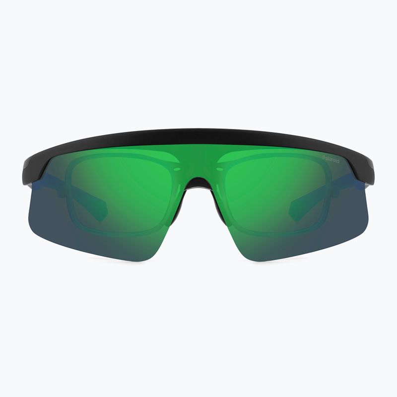 Polaroid PLD 7056/CI/S Polarisierte Sonnenbrille für Herren, mattschwarz, grün/graugrün, Spiegel 3