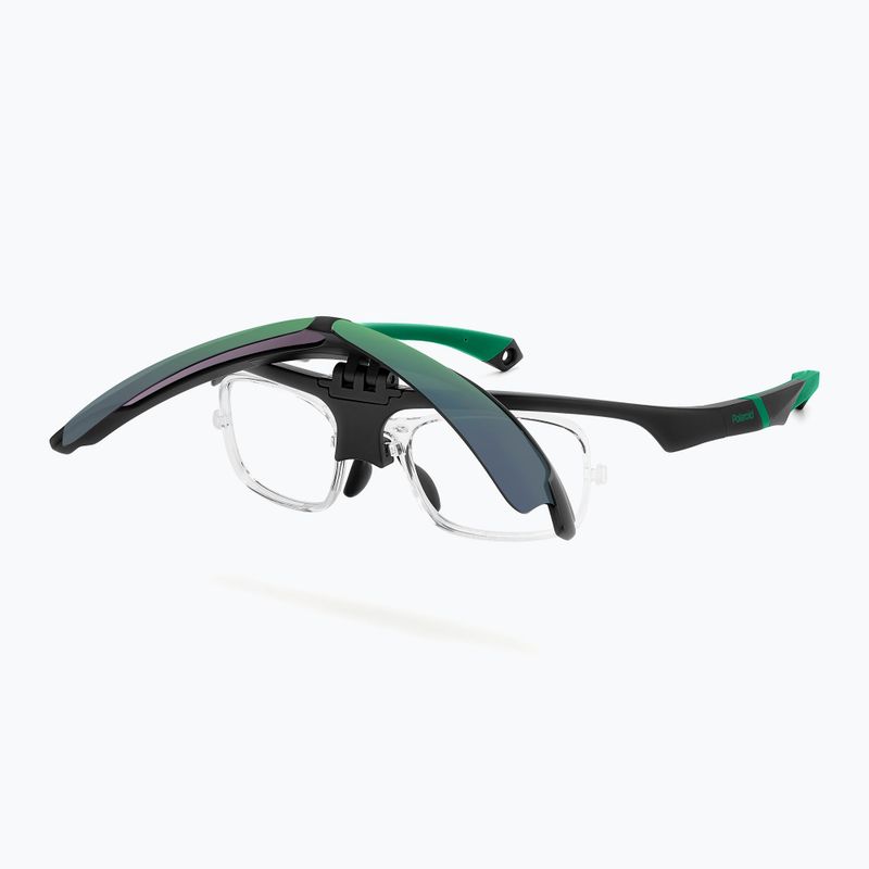 Polaroid PLD 7056/CI/S Polarisierte Sonnenbrille für Herren, mattschwarz, grün/graugrün, Spiegel 6