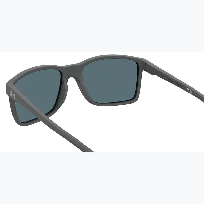 Under Armour Hustle XL S3 Matte grau/grün mehrschichtige oleophobe Sonnenbrille 6