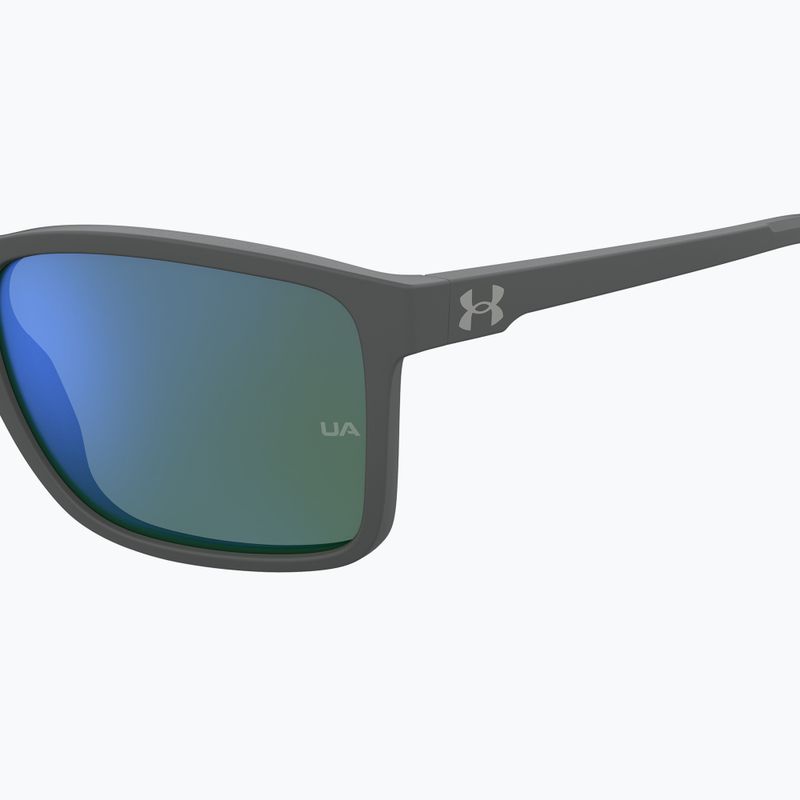 Under Armour Hustle XL S3 Matte grau/grün mehrschichtige oleophobe Sonnenbrille 7