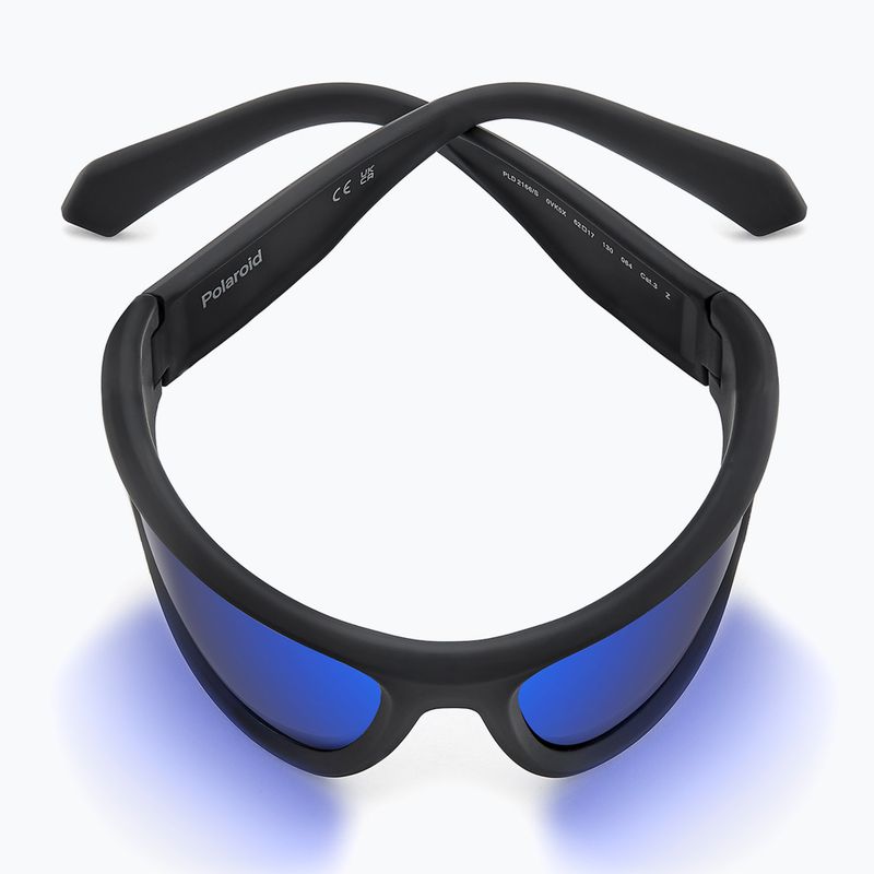 Polaroid PLD 2166/S mattschwarz blau/blau verspiegelt polarisierte Herren-Sonnenbrille 9