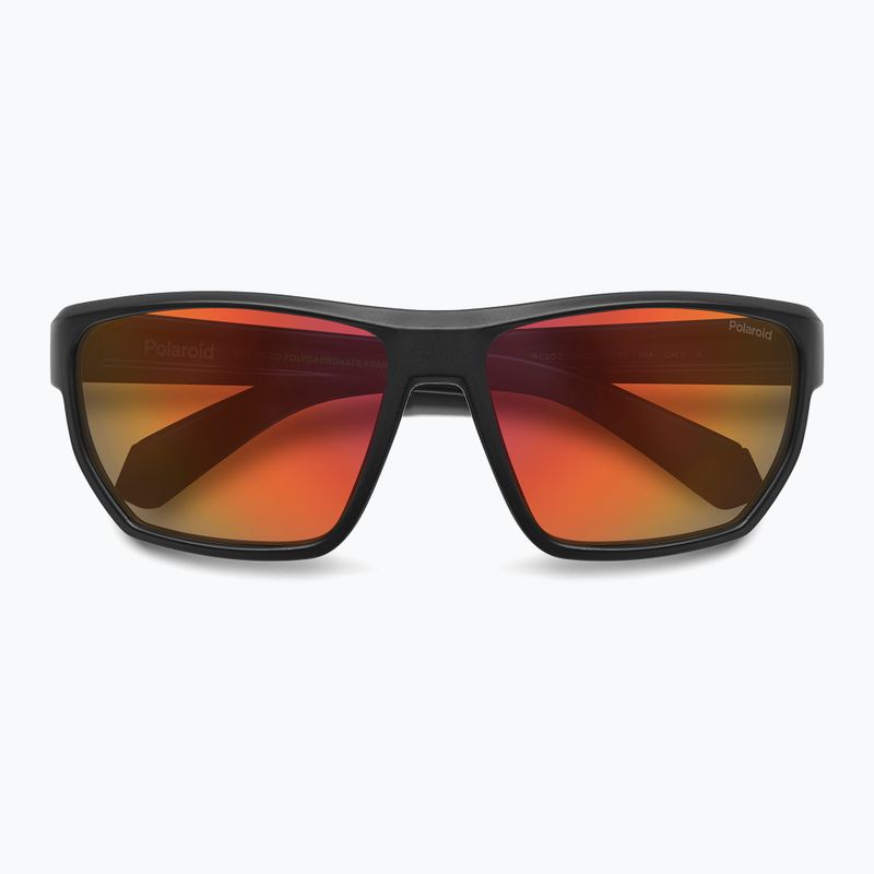 Polaroid PLD 7057/S mattschwarze orange/rote mehrschichtige polarisierte Herren-Sonnenbrille 4