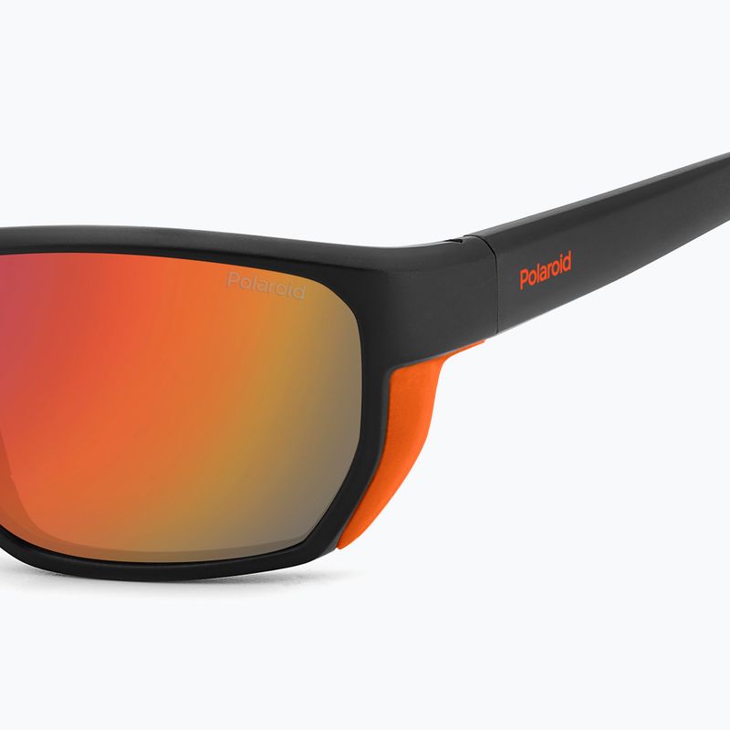 Polaroid PLD 7057/S mattschwarze orange/rote mehrschichtige polarisierte Herren-Sonnenbrille 7
