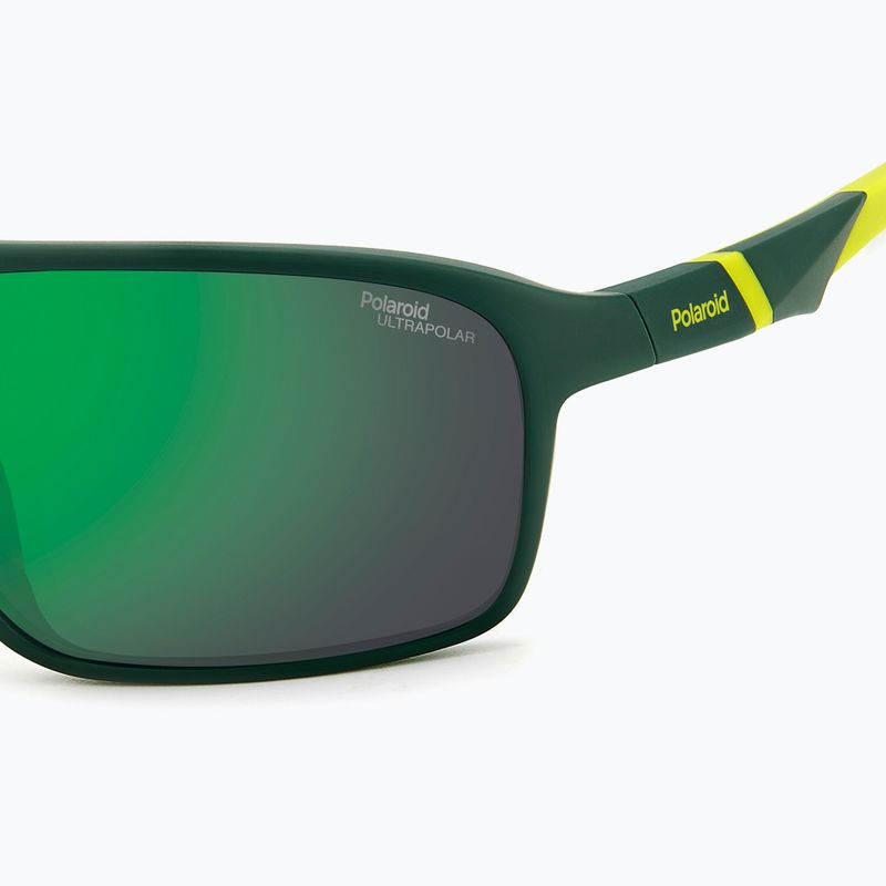 Polaroid PLD 7058/S Herren-Sonnenbrille, mattgrün/grüner Spiegel, polarisiert, hoher Kontrast 6