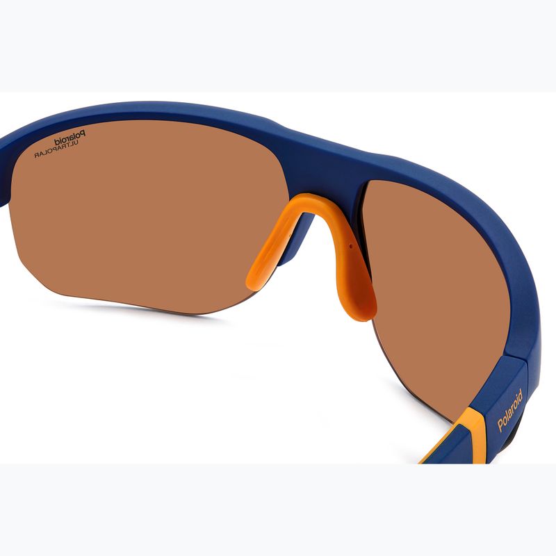 Polaroid PLD 7059/S Herren Sonnenbrille matt blau orange/braun polarisiert mit hohem Kontrast 5