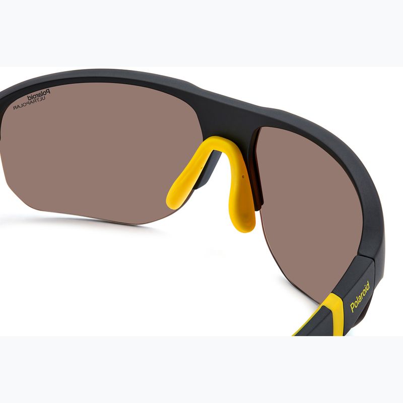 Polaroid PLD 7059/S Herren Sonnenbrille mattschwarz gelb/gold polarisiert mit hohem Kontrast 5
