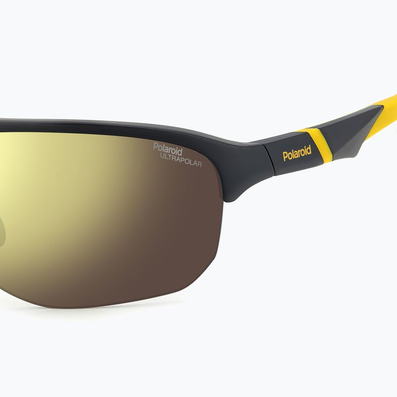Polaroid PLD 7059/S Herren Sonnenbrille mattschwarz gelb/gold polarisiert mit hohem Kontrast 6
