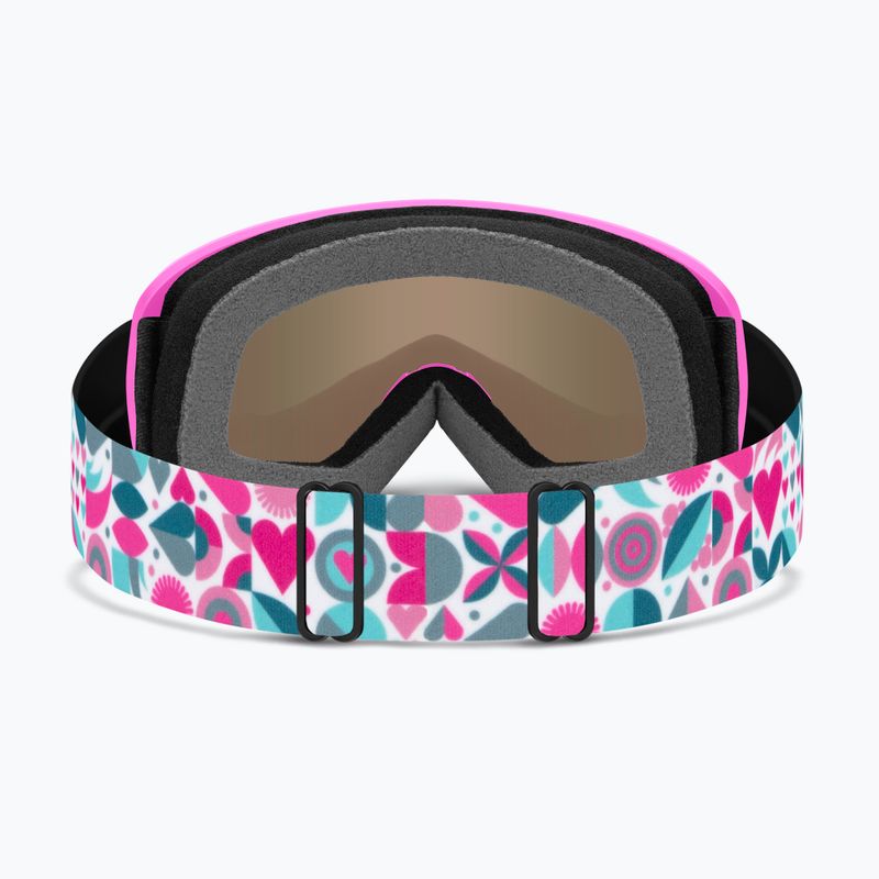 Skibrille Smith Snowday Jr vivid pink hearts/green sol-x mirror 3