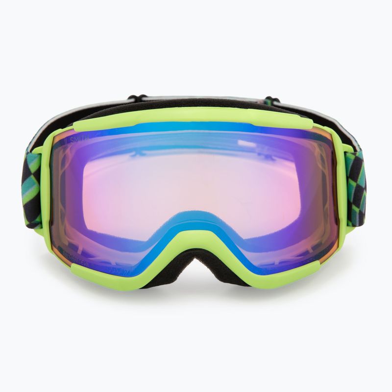 Kinder-Skibrille Smith Daredevil Jr electric lime left turn/blue sensor mirror 2