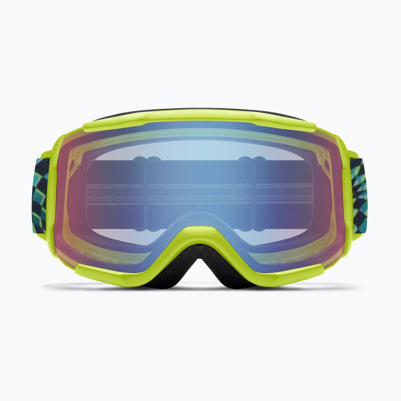 Kinder-Skibrille Smith Daredevil Jr electric lime left turn/blue sensor mirror 6