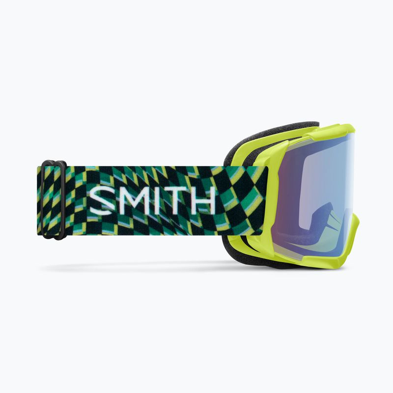 Kinder-Skibrille Smith Daredevil Jr electric lime left turn/blue sensor mirror 8