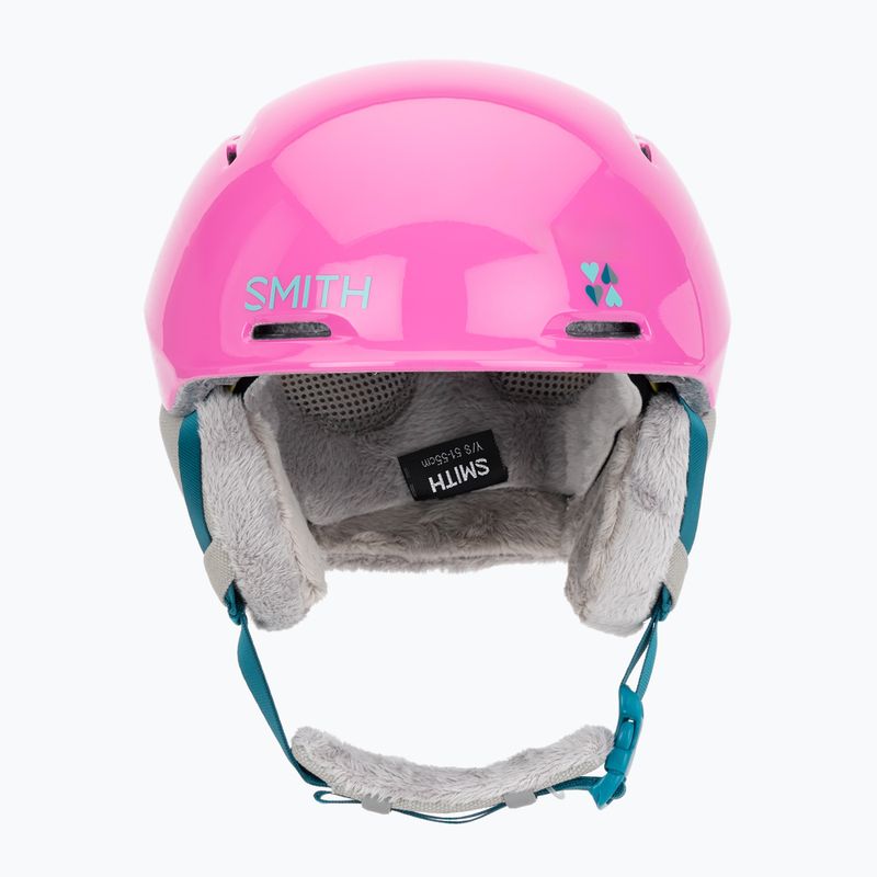 Kinder-Skihelm Smith Glide Jr Mips vivid pink hearts 2