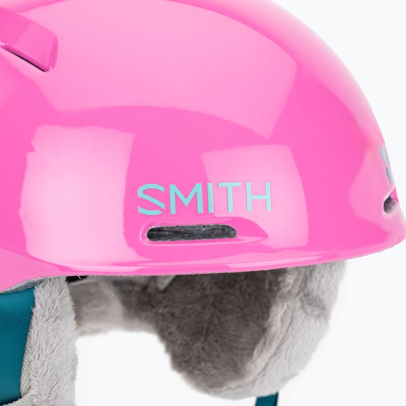 Kinder-Skihelm Smith Glide Jr Mips vivid pink hearts 5