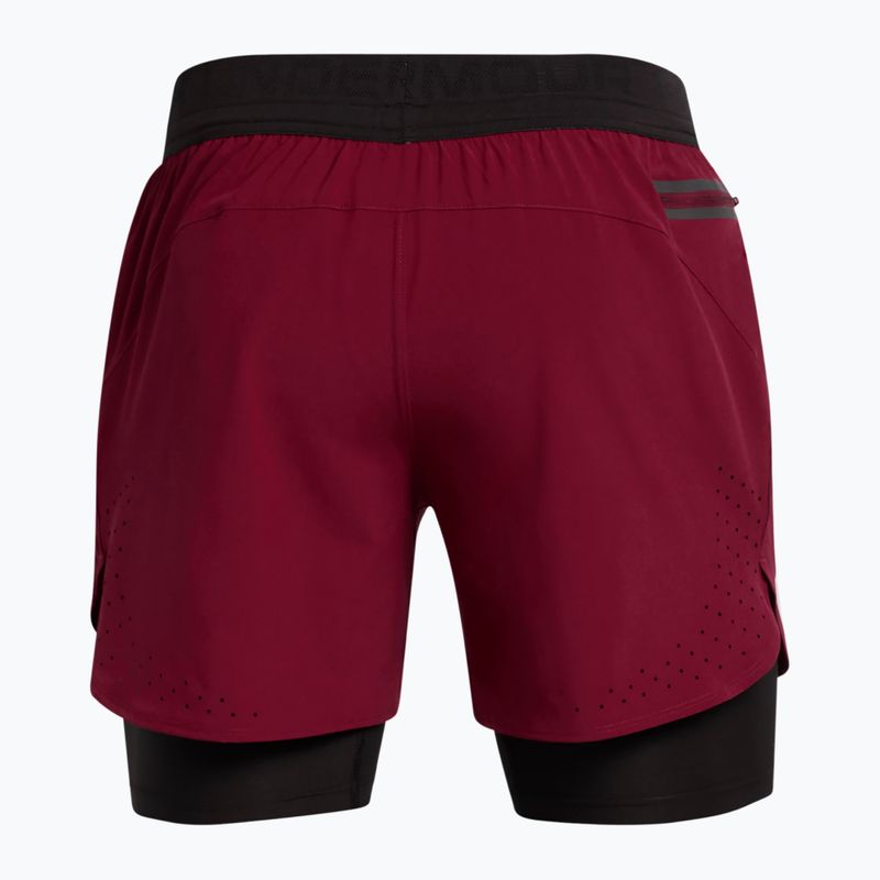 Men's Under Armour Peak Woven 2in1 kardinal/schwarz/schwarz Shorts 2