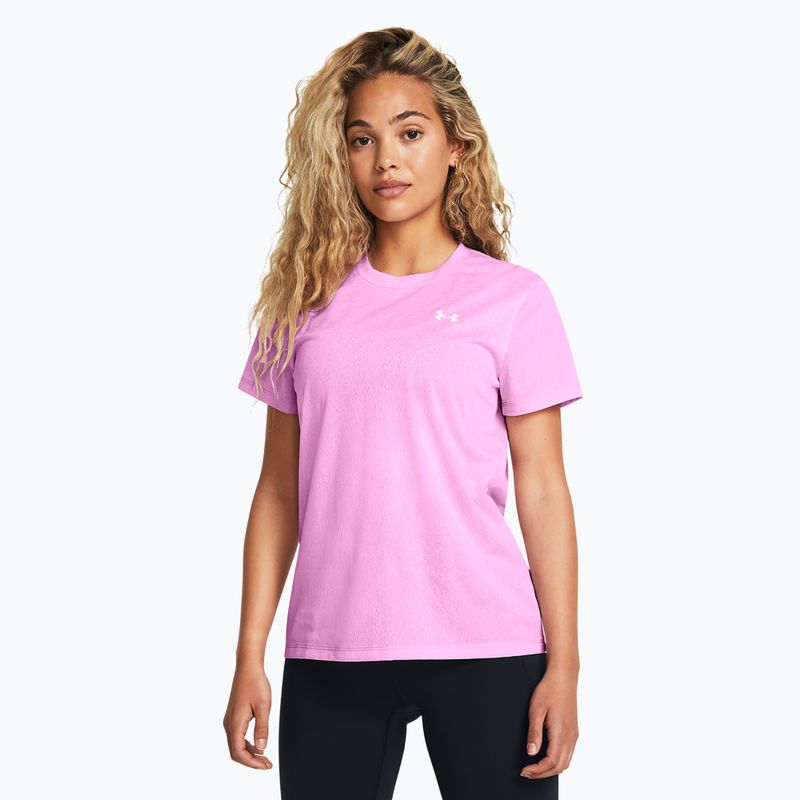 Under Armour Tech Riddle Damen Trainings-T-Shirt stellar rosa/weiß