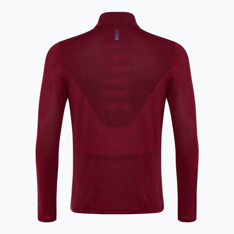 Herren unter Rüstung nahtlose Stride 1/4 Zip laufen Sweatshirt Racer rot / reflektierend 2