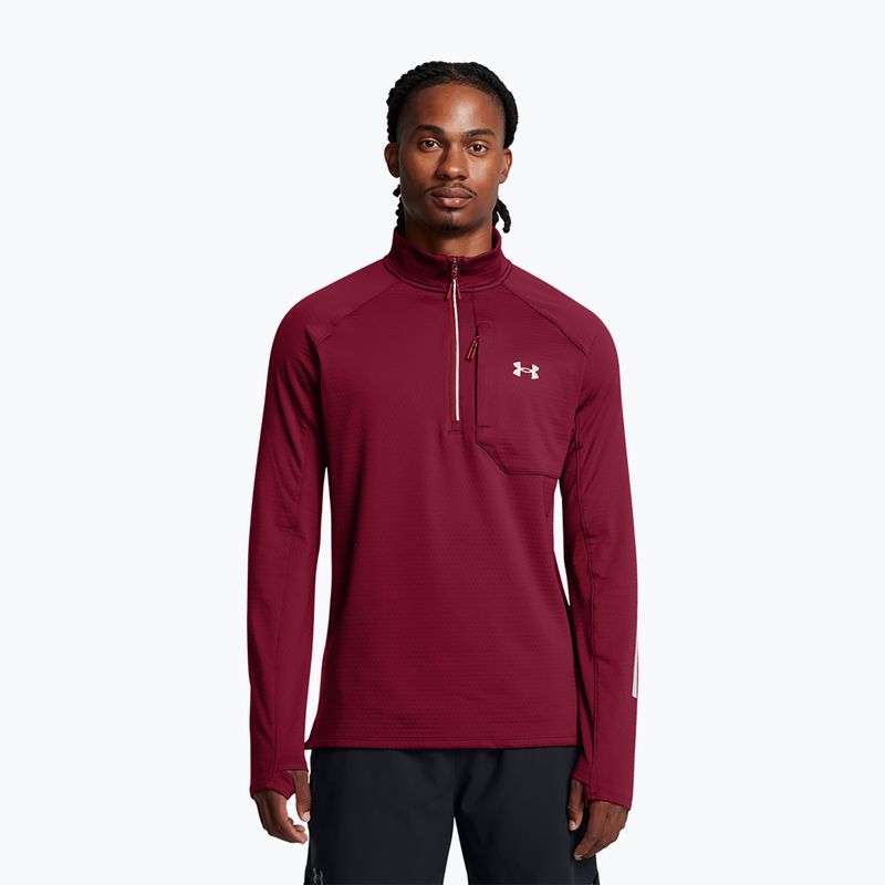 Männer unter Rüstung Launch Elite CW Half Zip kardinal / reflektierende Lauf Sweatshirt