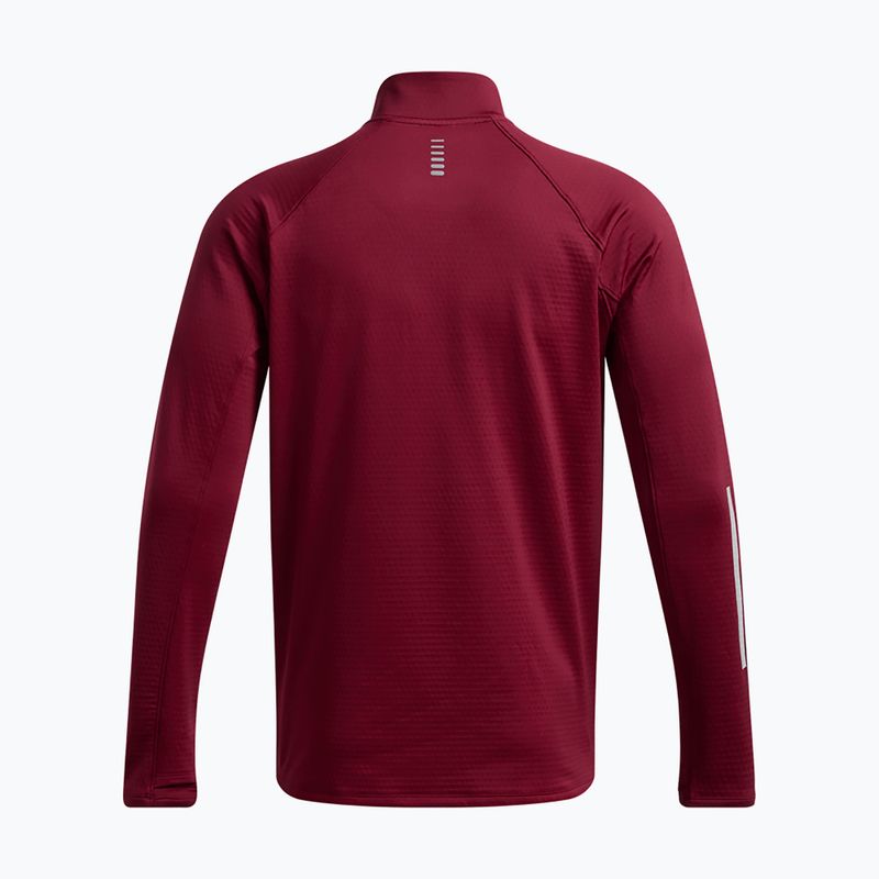 Männer unter Rüstung Launch Elite CW Half Zip kardinal / reflektierende Lauf Sweatshirt 4