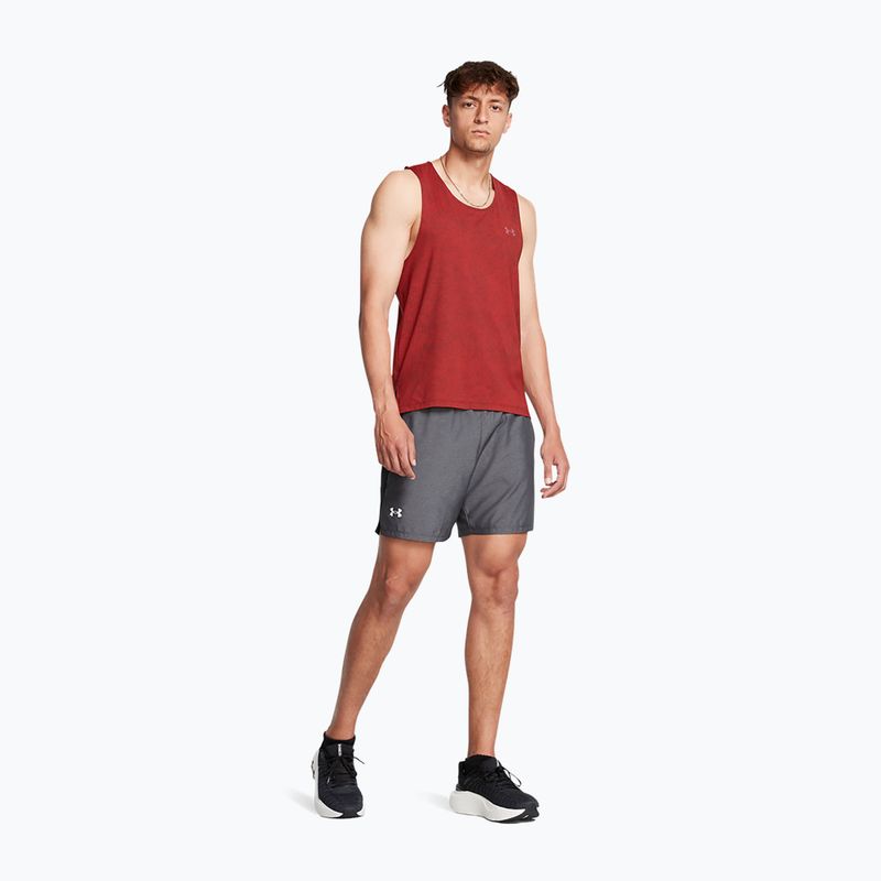 Men's Under Armour Launch 7" Heather schwarz / schwarz / reflektierende Laufshorts 2