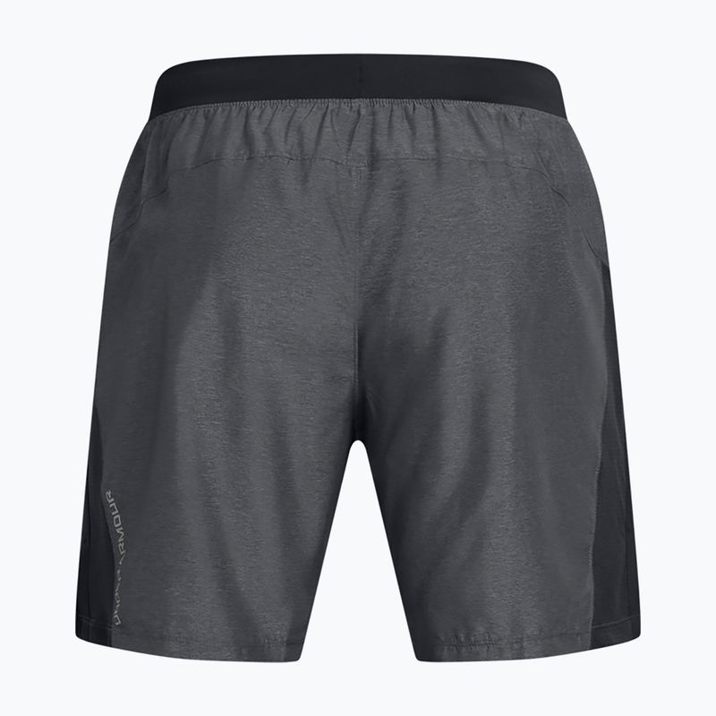 Men's Under Armour Launch 7" Heather schwarz / schwarz / reflektierende Laufshorts 7