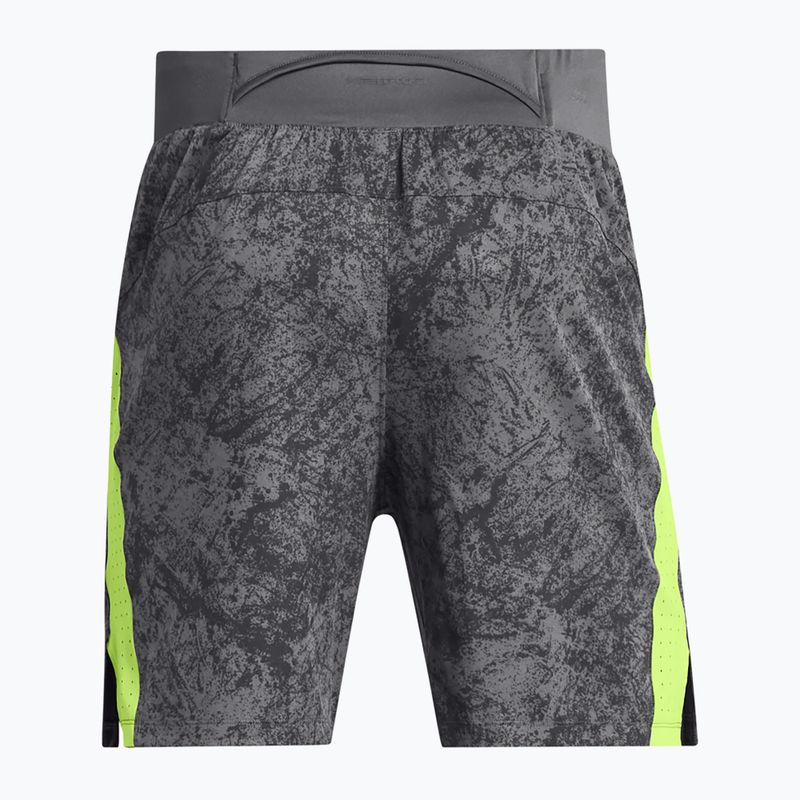 Under Armour Launch Pro 7" Laufshorts für Männer, bedruckt mit Castlerock/Morphgrün/Reflexion 2