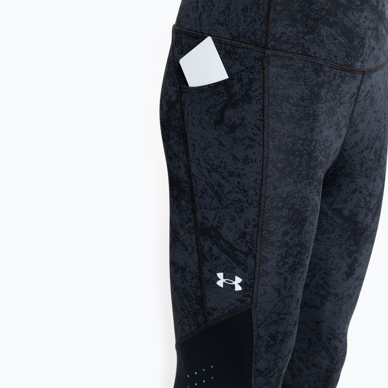 Women's Under Armour Launch Printed Ankle Laufleggings schwarz/schwarz/reflektierend 3