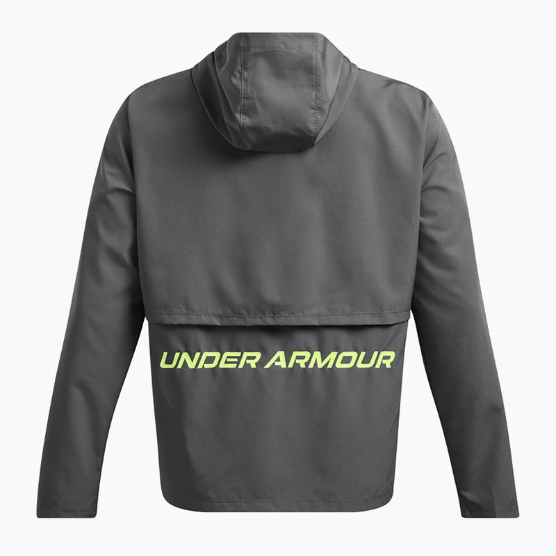 Herren Under Armour Storm Run Hooded castlerock/morphgrün/reflektierende Laufjacke 4