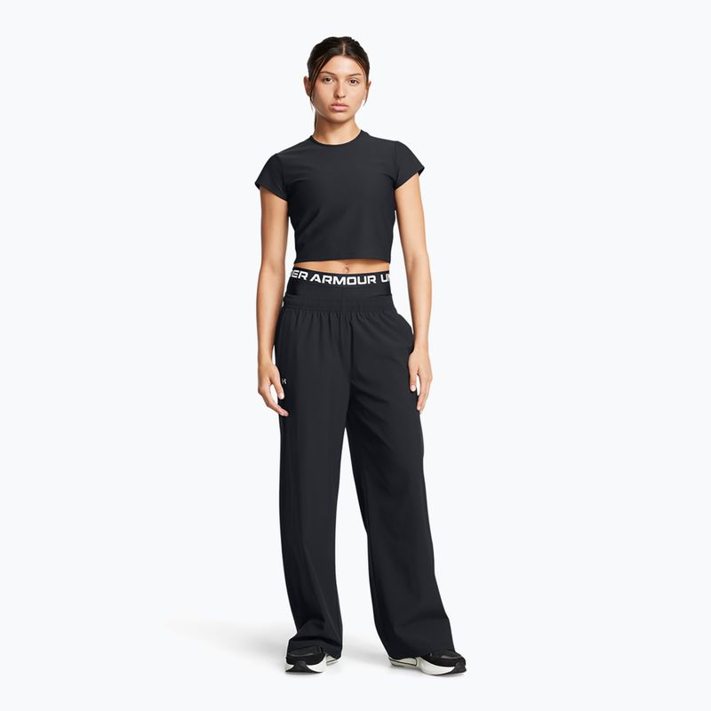 Damen Hose Under Armour Rival Wide Leg black / white 2