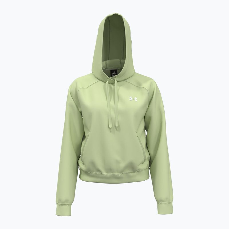 Damen Under Armour Pro Fleece Hoodie retro grün/weiß