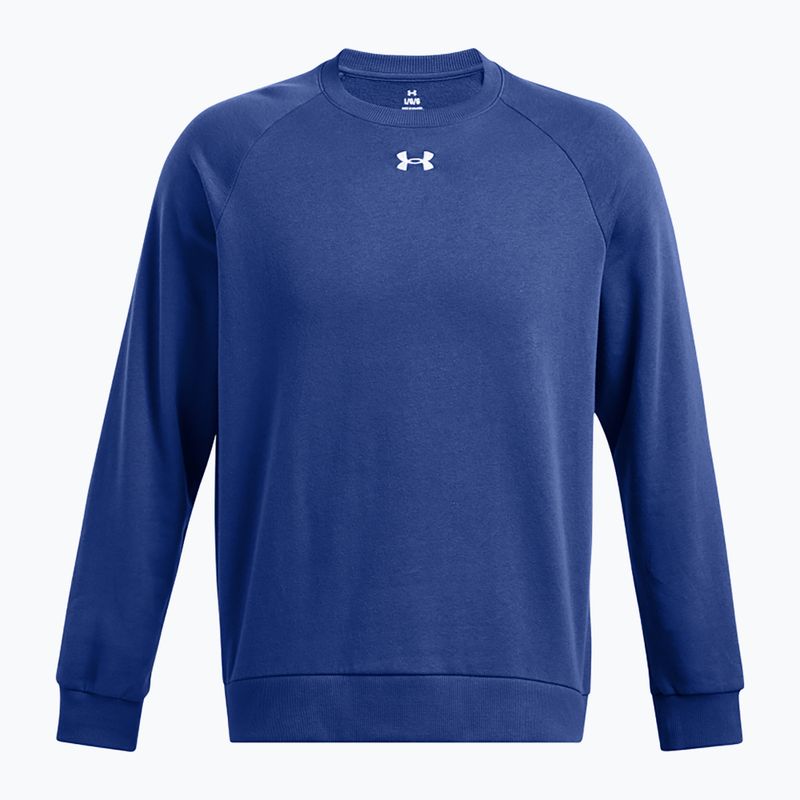 Herren Under Armour Rival Fleece Crew tech blau/weiß Sweatshirt