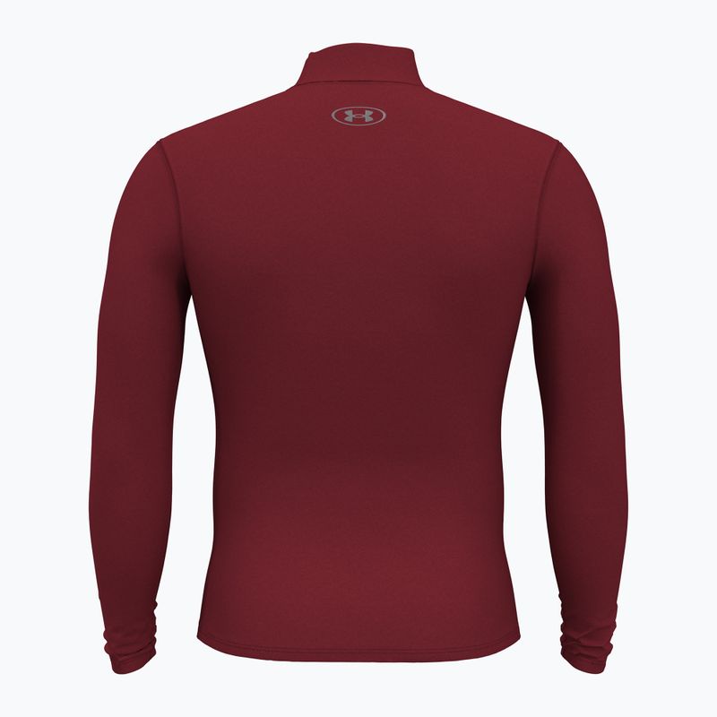 Herren Under Armour Elite Mock CG Kardinal/Metallic Silber Longsleeve 2