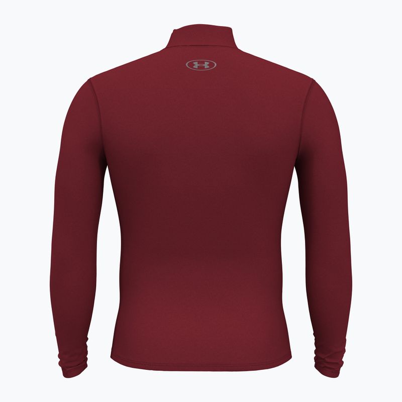 Longsleeve Herren Under Armour Elite Mock CG cardinal/metallic silver 2