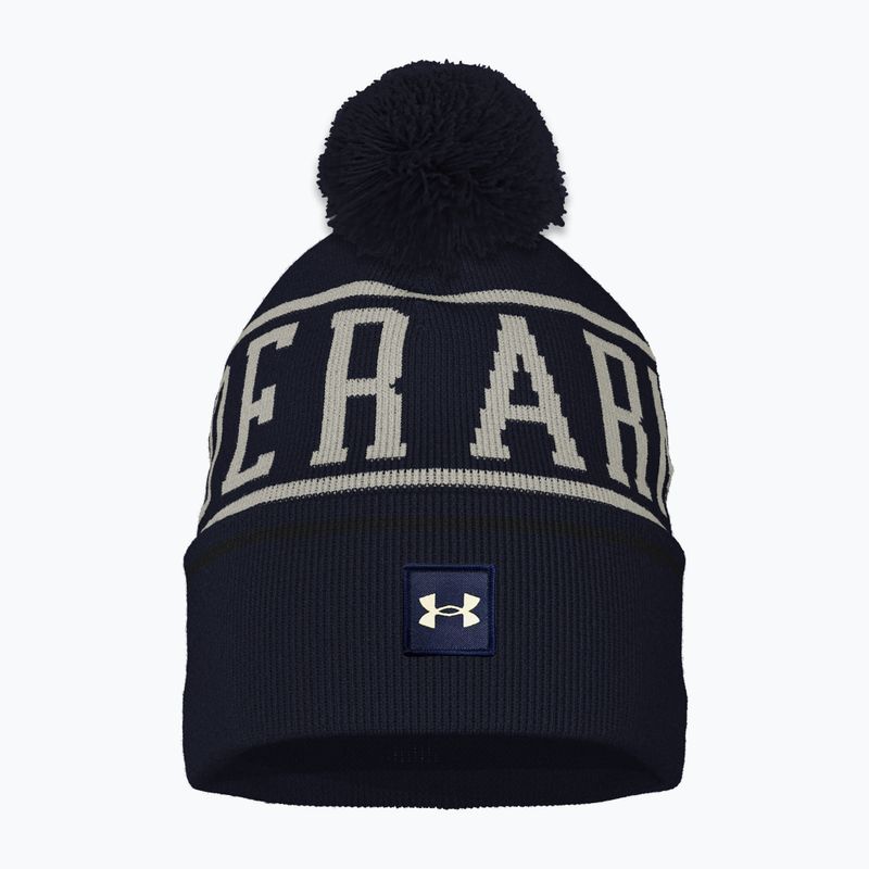Wintermütze Herren Under Armour Halftime Pom Beanie midnight navy/summit white