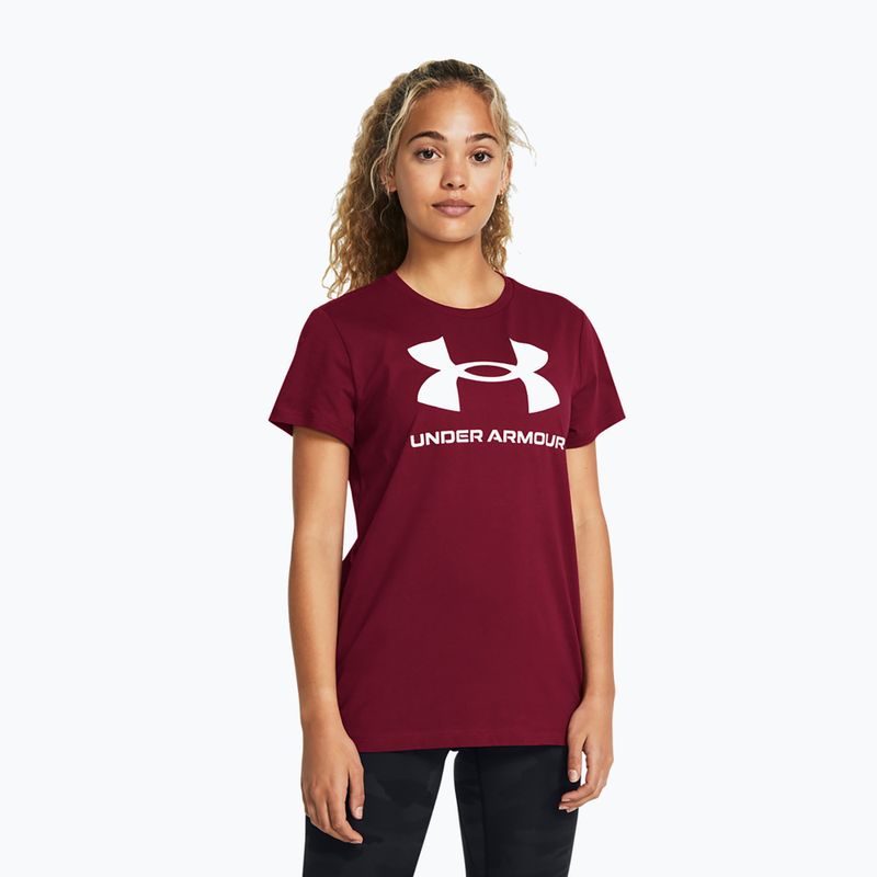 Under Armour Damen Rival Logo-T-Shirt kardinal/weiß