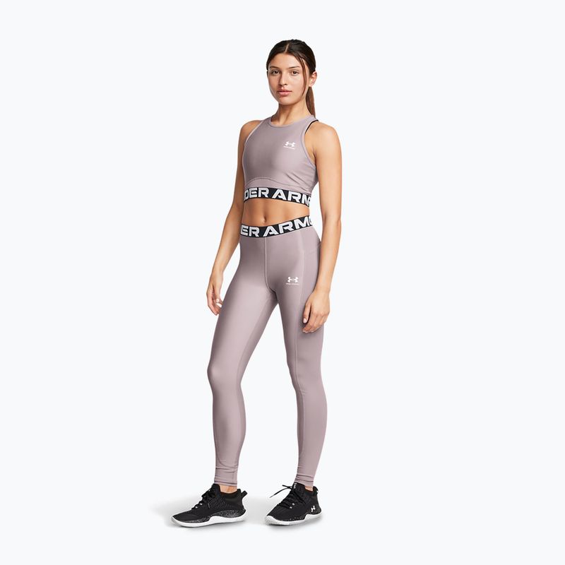 Under Armour HeatGear Rib tetra grau/weiß Damen Trainingsleggings 2