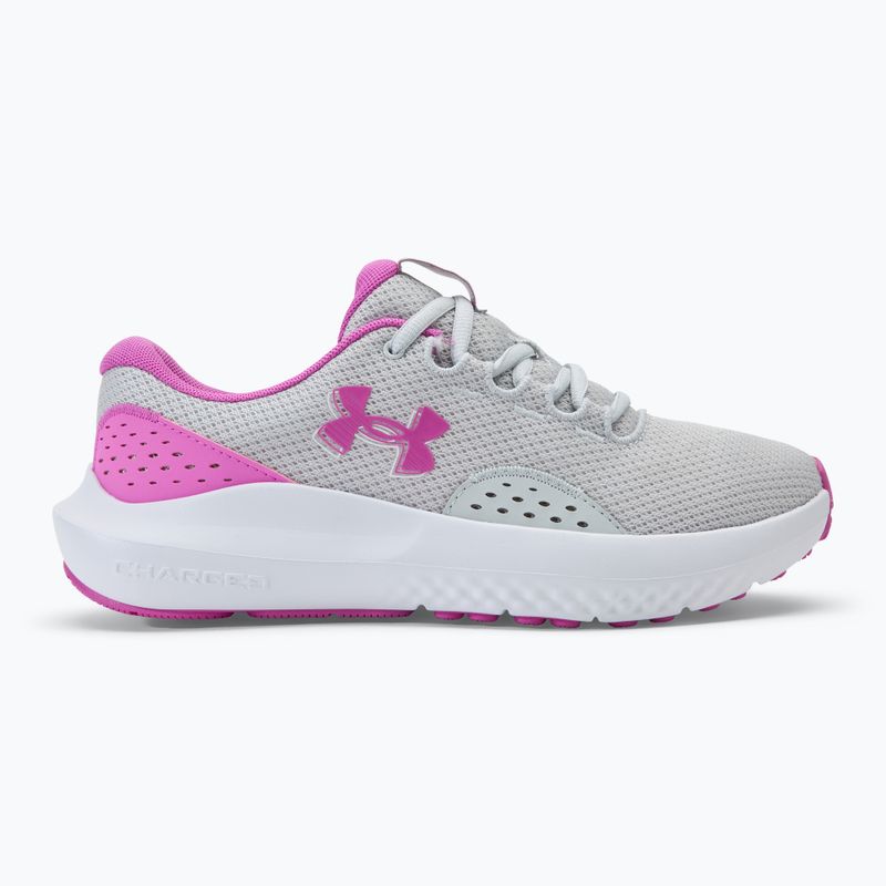 Under Armour Charged Surge 4 halo grau/vivid magenta/vivid magenta Damen Laufschuhe 2