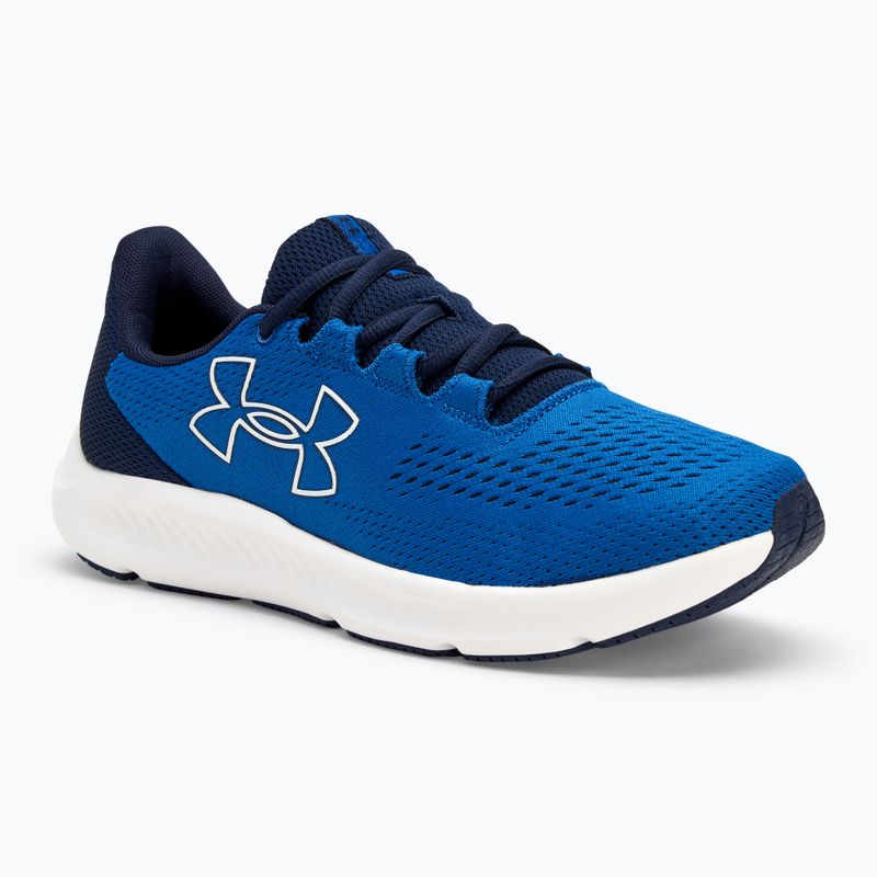 Herren Laufschuhe Under Armour Charged Pursuit 3 Big Logo tech blue/midnight navy/white