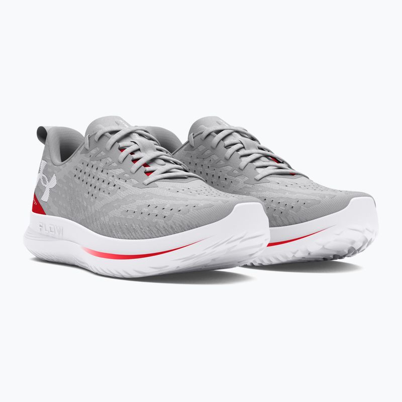 Under Armour Velociti 4 halo grau/racer rot/weiß Herren Laufschuhe