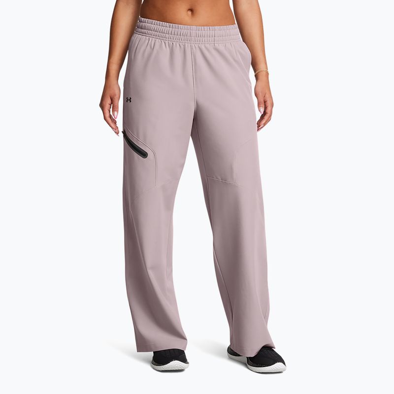 Under Armour Damenhose Unstoppable Woven Wide Leg tetra grau/schwarz