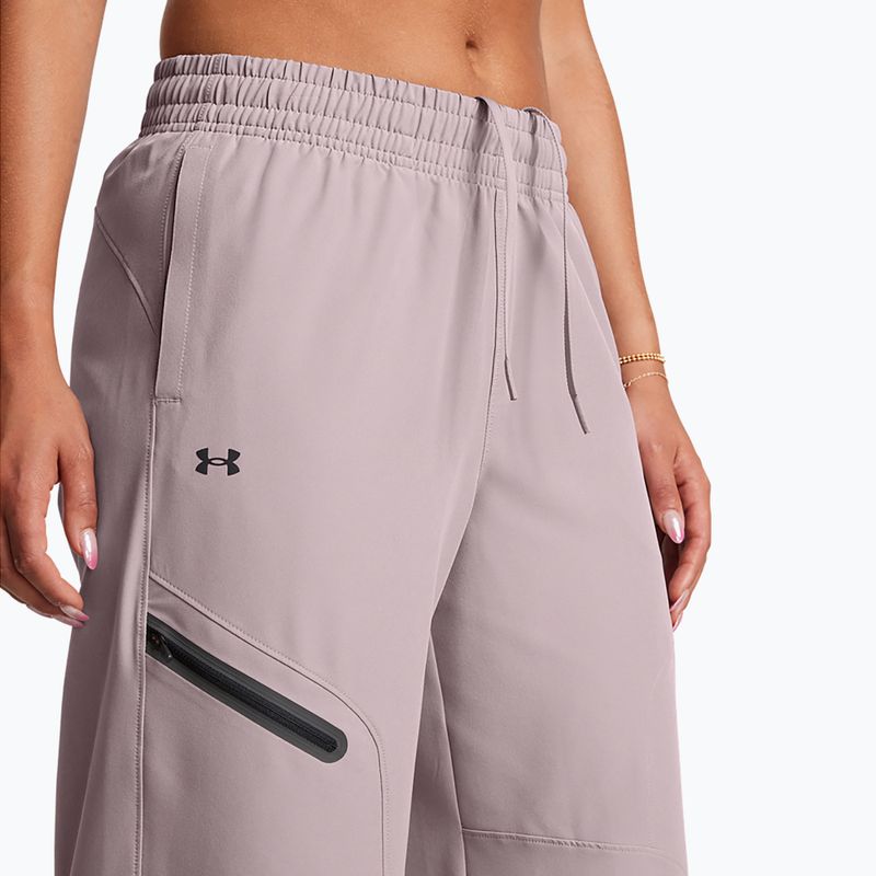 Under Armour Damenhose Unstoppable Woven Wide Leg tetra grau/schwarz 4