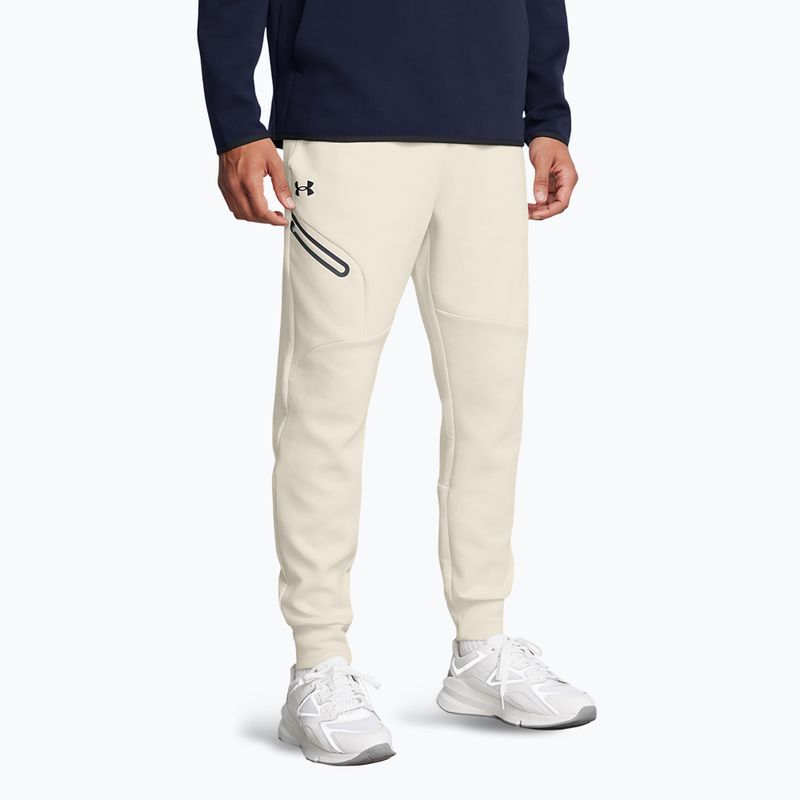 Herren Under Armour Unstoppable Fleece Gipfel weiß/schwarz Hose